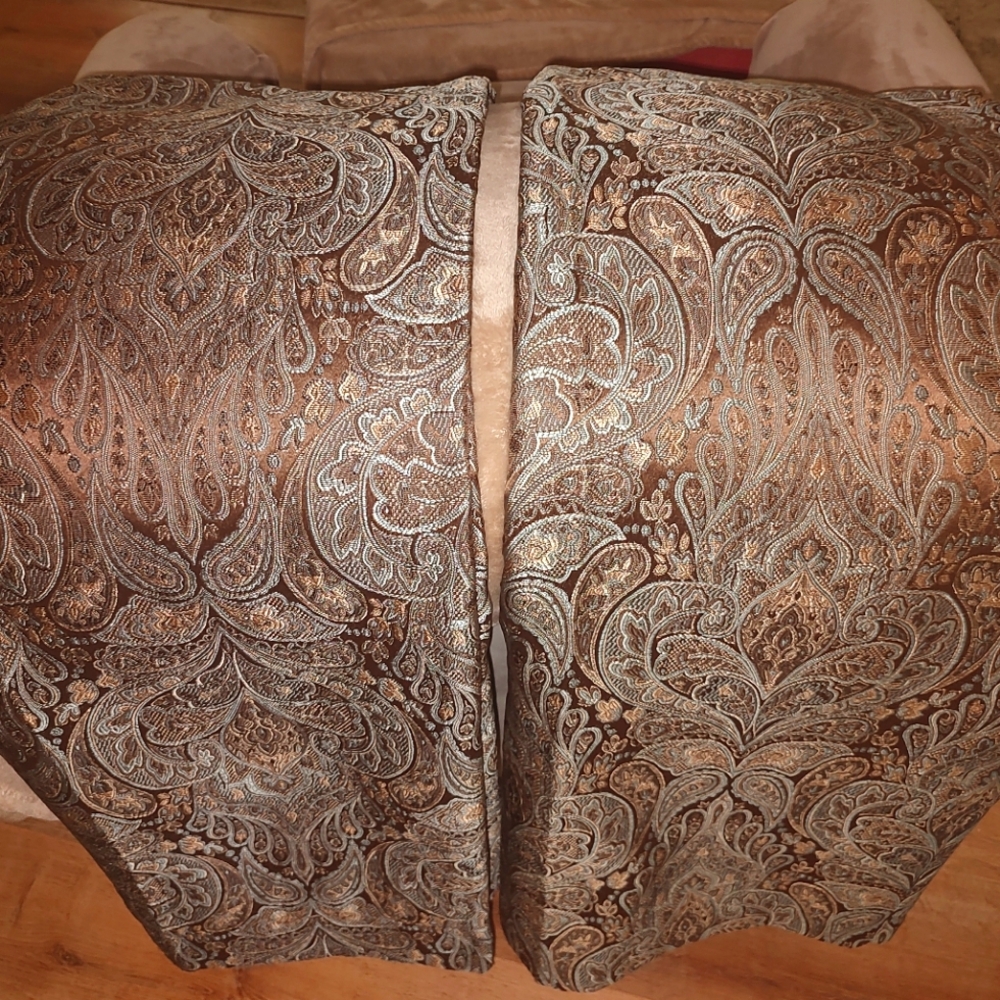 Elegant Brown Paisley set of Curtains